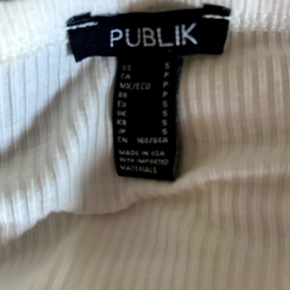 PUBLIK WHITE RIBBED CROP TOP TANK - Picture 6 of 6